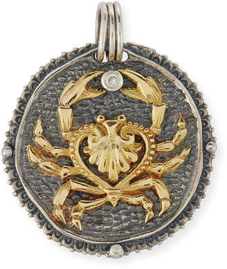 Konstantino Cancer Carved Zodiac Pendant with Diamond