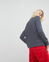 Thumbnail for your product : Whistles Side Gather Long Sleeve Stripe Tee