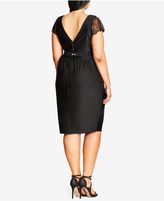 Thumbnail for your product : City Chic Trendy Plus Size Embellished Draped Dress
