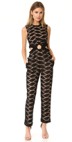 Thumbnail for your product : Self-Portrait Cutwork Embroidered Jumpsuit
