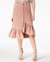 Thumbnail for your product : J.o.a. Cotton Ruffled Asymmetrical Skirt