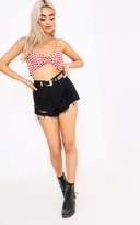 Thumbnail for your product : PrettyLittleThing Red Diamante Studded Belt