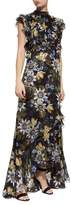 Thumbnail for your product : Erdem Riva Varo Passion Print Frill Trim Gown