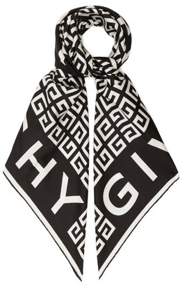 Givenchy 4g-jacquard Silk-faille Scarf - Black White