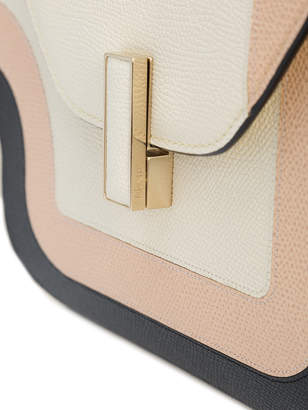 Valextra contrast geometric trim handbag