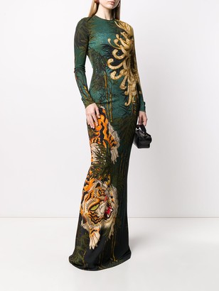 DSQUARED2 Long Tiger Print Dress