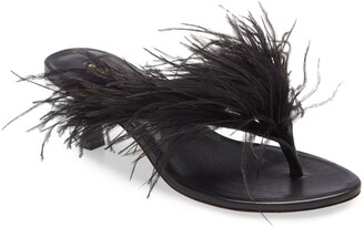 ostrich feather slippers