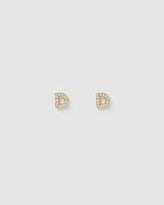 Thumbnail for your product : Izoa Women's Earrings - Alphabet Mini Letter D Stud Earrings Gold