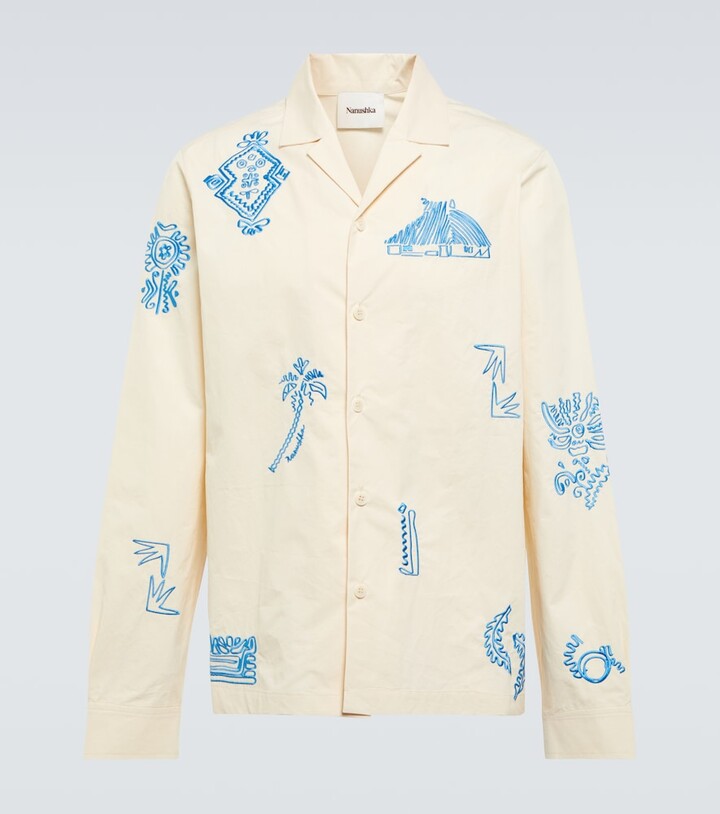 Nanushka Duco embroidered cotton shirt