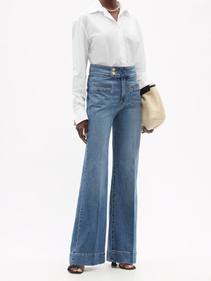 Frame Le Hardy High-rise Wide-leg Jeans - Mid Denim