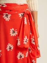 Thumbnail for your product : Ganni Tilden Floral Print Wrap Skirt - Womens - Red