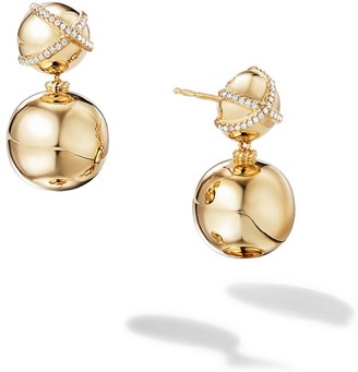 David Yurman Solari Double Drop Earring with Diamonds in 18K Yellow Gold