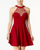 Thumbnail for your product : B. Darlin Juniors' Embellished Illusion Fit & Flare Dress, a Macy's Exclusive Style