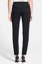 Thumbnail for your product : Halston Slim Leg Leather Trim Trousers