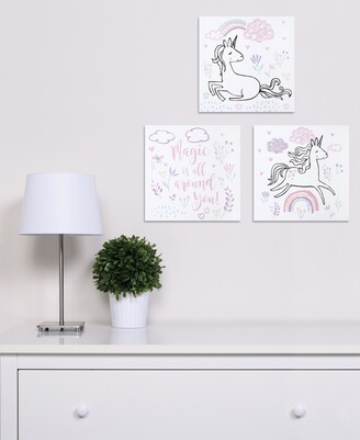 Trend Lab Magical Unicorn Canvas Wall Art 3-Pack Bedding