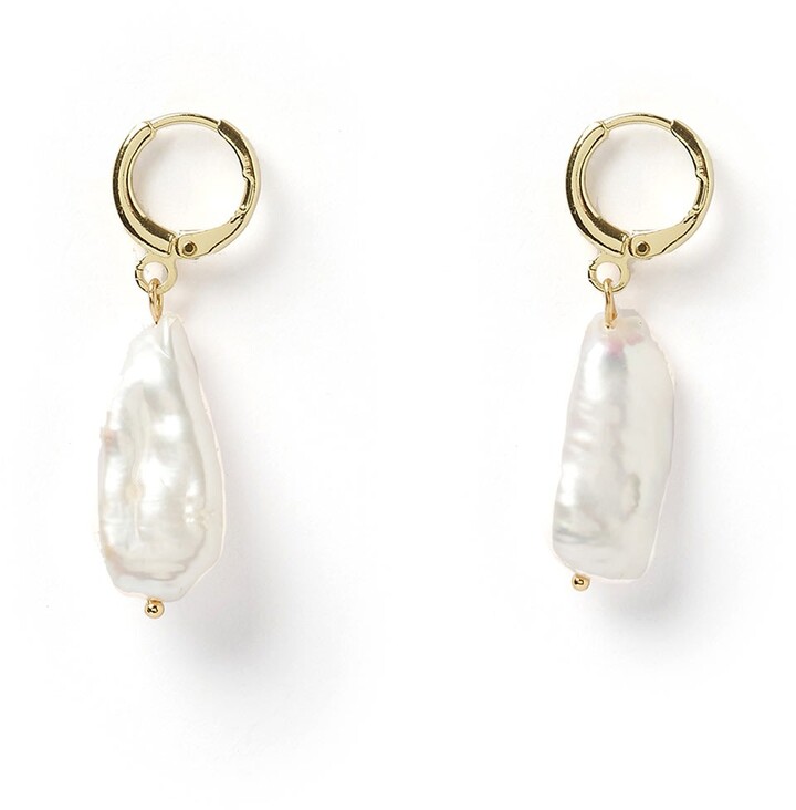 ARMS OF EVE - Skylar Pearl Huggies - ShopStyle Earrings