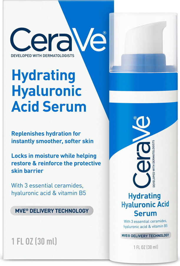 CeraVe Hyaluronic Acid Serum for Smoother Softer Skin, Hydrating Skincare Normal to Dry Skin1 fl oz