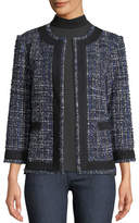 Thumbnail for your product : Misook Plus Size Tweed Knit Jacket w/ Border Trim