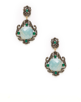 Thumbnail for your product : Aquamarine & Emerald Geometric Filigree Double Drop Earrings