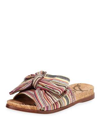 Sam Edelman Henna Striped Fabric Flat Cork Sandal, Bright Multi