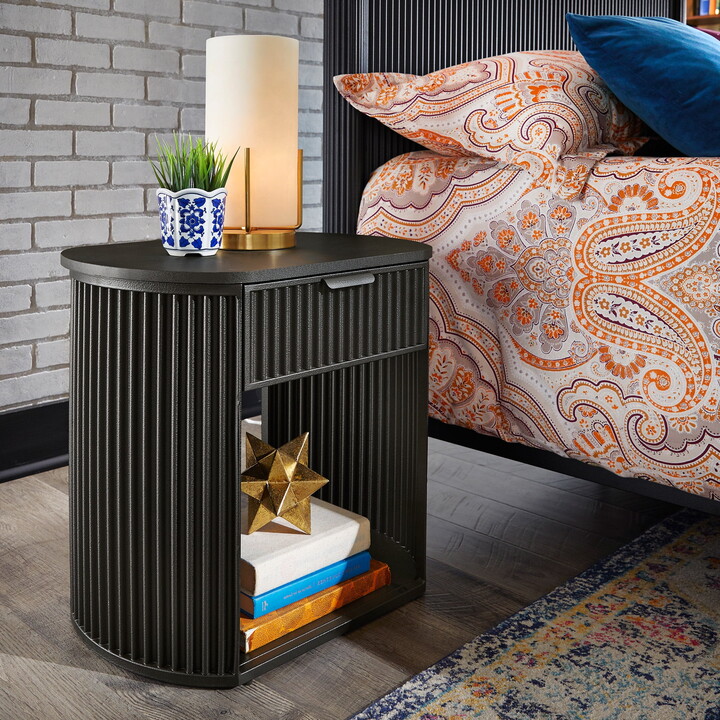 Weston Home Shirley Black Finish 1-Drawer End Table