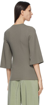 Lemaire Grey Crêpe Jersey Three-Quarter Sleeve T-Shirt