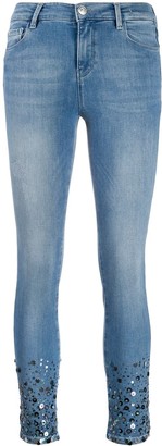 Twin-Set Sequin-Embellished Skinny Jeans