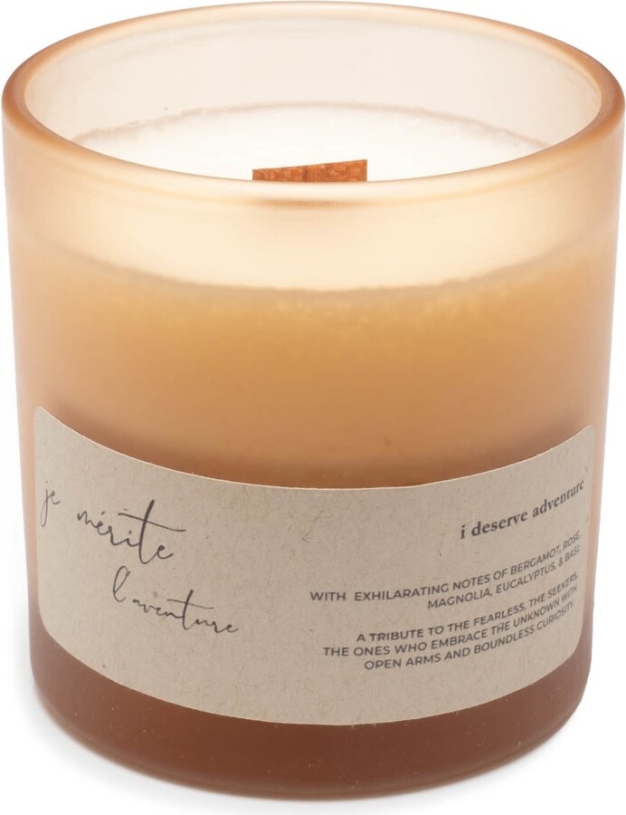 Je Mérite (I Deserve) White I Deserve Adventure - Basil & Rose 8 Oz Candle