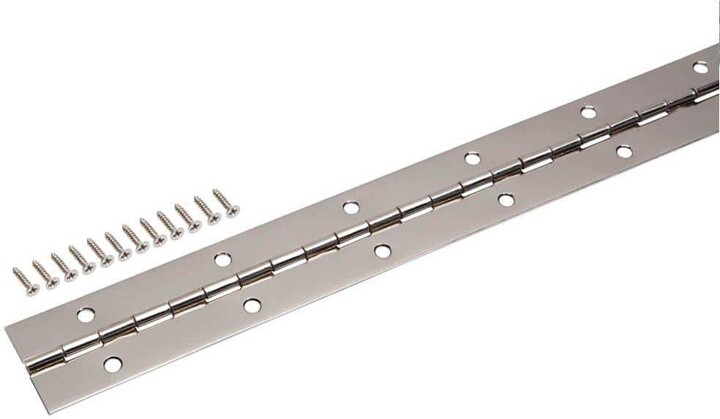 Everbilt 1-1/2 in. x 72 in. Bright Nickel Continuous Hinge