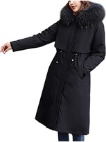 Thumbnail for your product : Kalorywee Women Coats And Jackets KaloryWee Women Winter Long Parka Coat Thickening Warm Windproof Jacket With Faux Fur Hood Solid Colour Drawstring Waisted Outwear