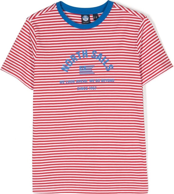 North Sails Kids logo-print striped cotton T-shirt - ShopStyle Boys\' Tees