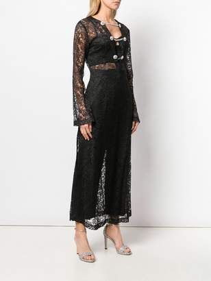 Alessandra Rich embroidered lace long dress