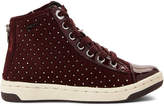 Thumbnail for your product : Geox Kids Girls) Dark Burgundy Creamy Studded High-Top Sneakers