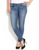 Thumbnail for your product : MICHAEL Michael Kors Size Zippered Skinny Jeans, Medium Blue Wash
