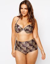 Thumbnail for your product : ASOS CURVE Underwire Bikini Top In Leopard Print