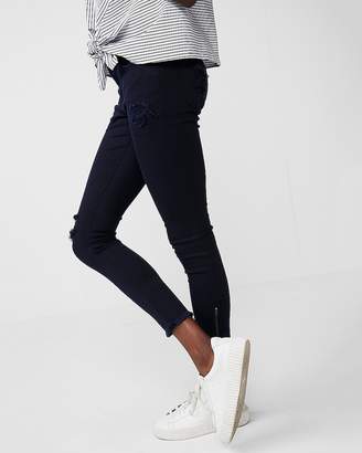 Express Mid Rise Frayed Waistband Stretch Ankle Leggings