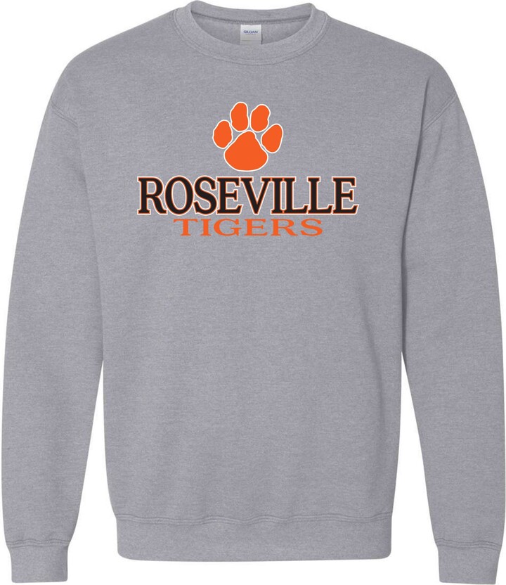 Pel Athletic Men's Roseville High School Grey Crewneck Sweatshirt, Small, Gray