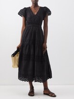 Thumbnail for your product : Sea Georgina Tie-back Cotton Broderie-anglaise Dress - Black