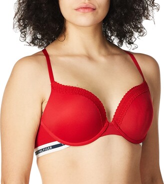 Tommy Hilfiger Women's Basic Convertible Push Up Underwire Racerback Bra  with Mesh - ShopStyle