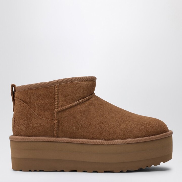 UGG Classic Ultra Mini platform ankle boots in chestnut