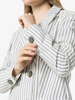 Thumbnail for your product : Vika Gazinskaya Double-Breasted Pinstriped Blazer