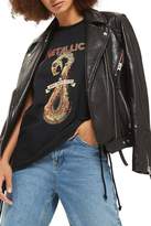 Thumbnail for your product : Topshop by And Finally Metallica Graphic Side Lace Tank