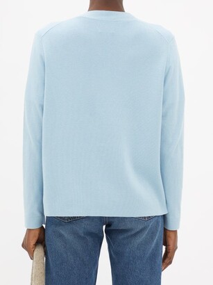 Allude V-neck Cotton And Cashmere Cardigan - Light Blue