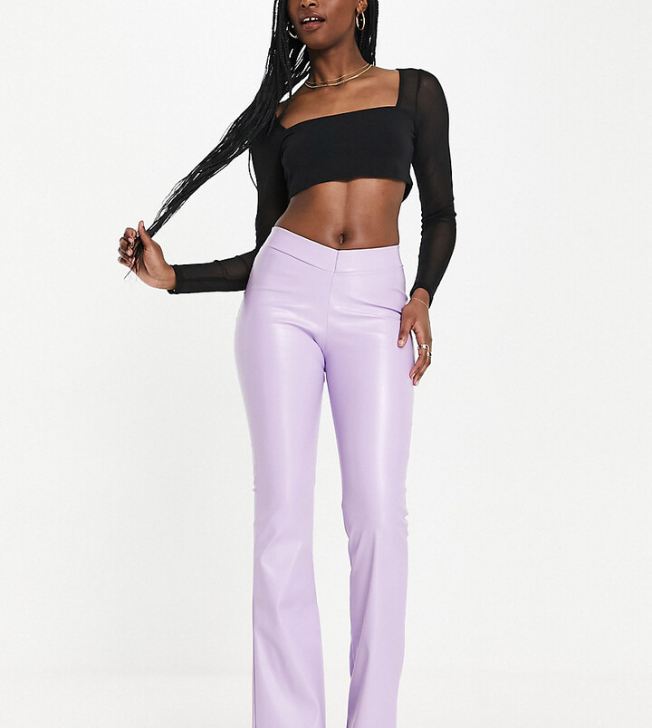 AsYou crushed velvet flares in gray - ShopStyle Wide-Leg Pants