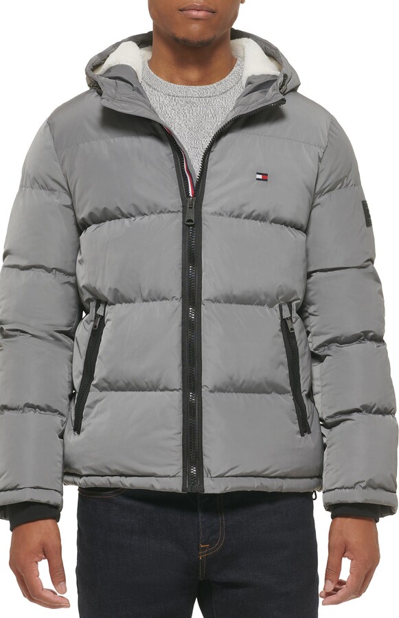 Tommy Hilfiger Faux Shearling Lined Hooded Puffer Jacket - ShopStyle