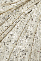 Thumbnail for your product : retrofete Flynn Ruched Sequined Tulle Mini Dress - Beige
