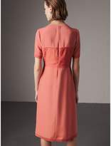 Thumbnail for your product : Burberry Chantilly Lace Detail Silk Crepe Marocain Dress