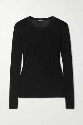 James Perse Ribbed Cotton Top - Black
