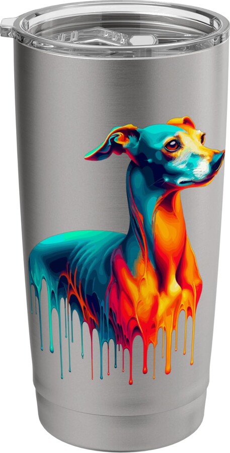 Italian Greyhound Dog Lover Gifts Dripping Paint Art Italian Greyhound Italian Sighthound Iggy Stainless Steel Insulated Tumbler