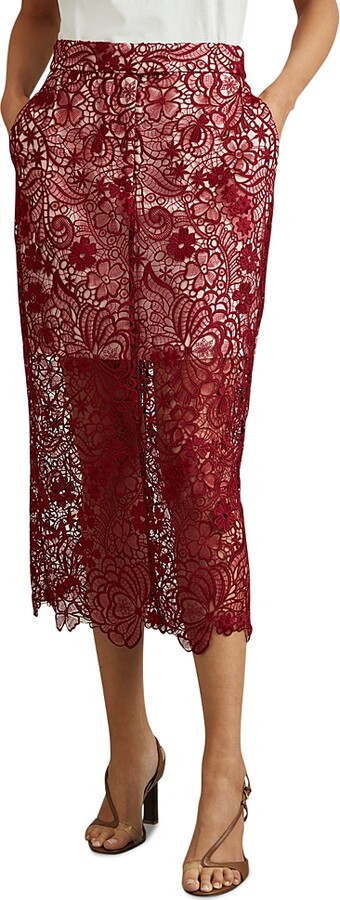 Reiss Flo Lace Pencil Skirt ShopStyle